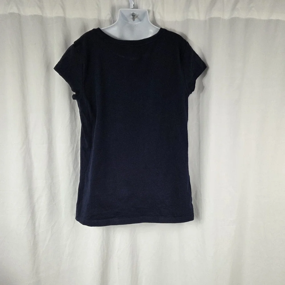 Gap Kids Girls Size XXL Short Sleeve Round Neck Graphic T Shirt Blue White Logo